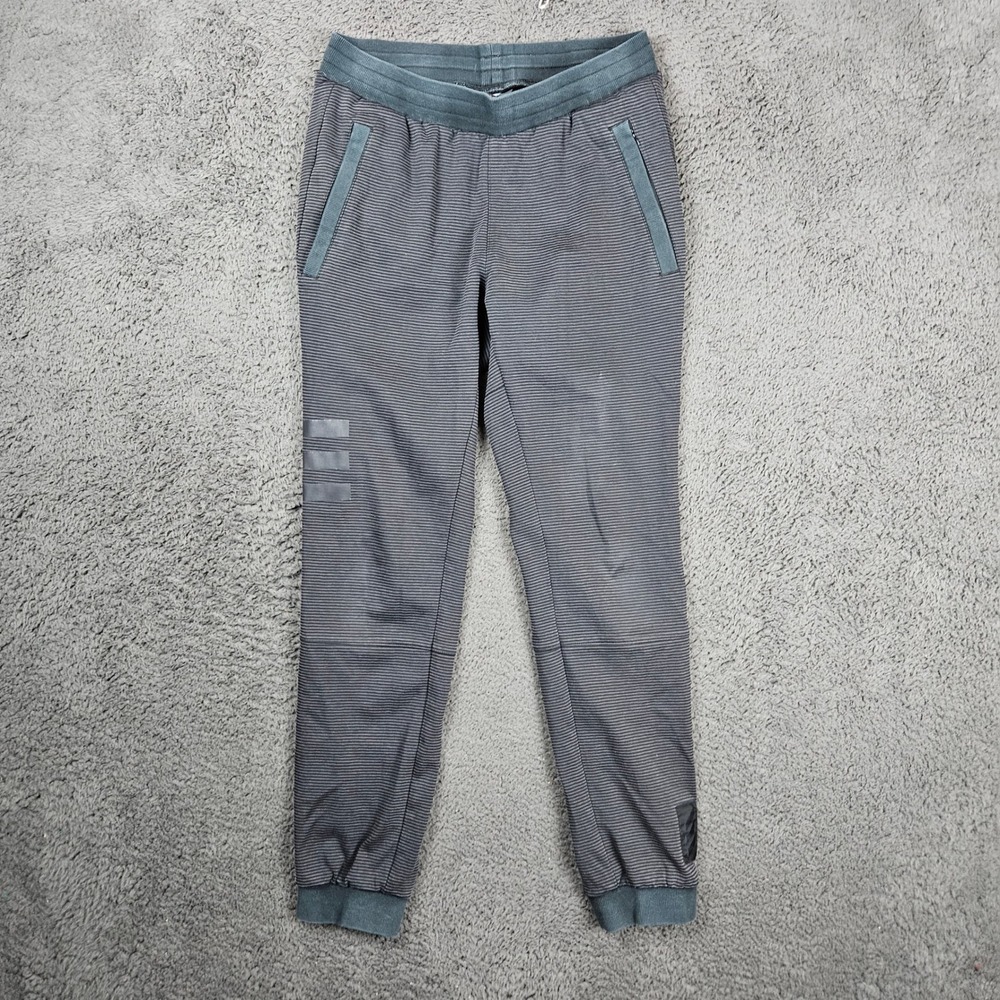 Adidas Adicross Mens Large Gray Striped Jogger‎ Pants Drawstring Waist